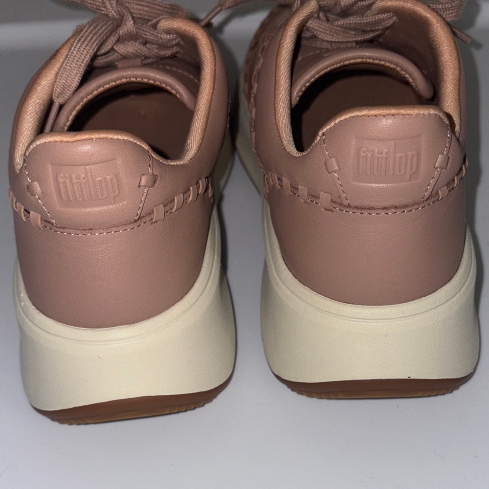 Fitflop Taupe Leather Lace-Up Sneakers - Picture 6 of 7